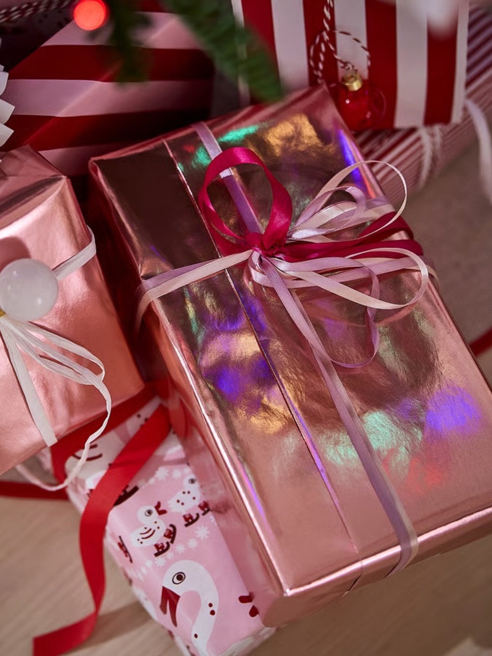Metallic Pink Gift Wrap - Home Party Supplies
